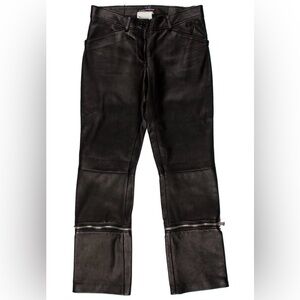 Dolce & Gabbana Vintage Black Leather Zip-Off Pants